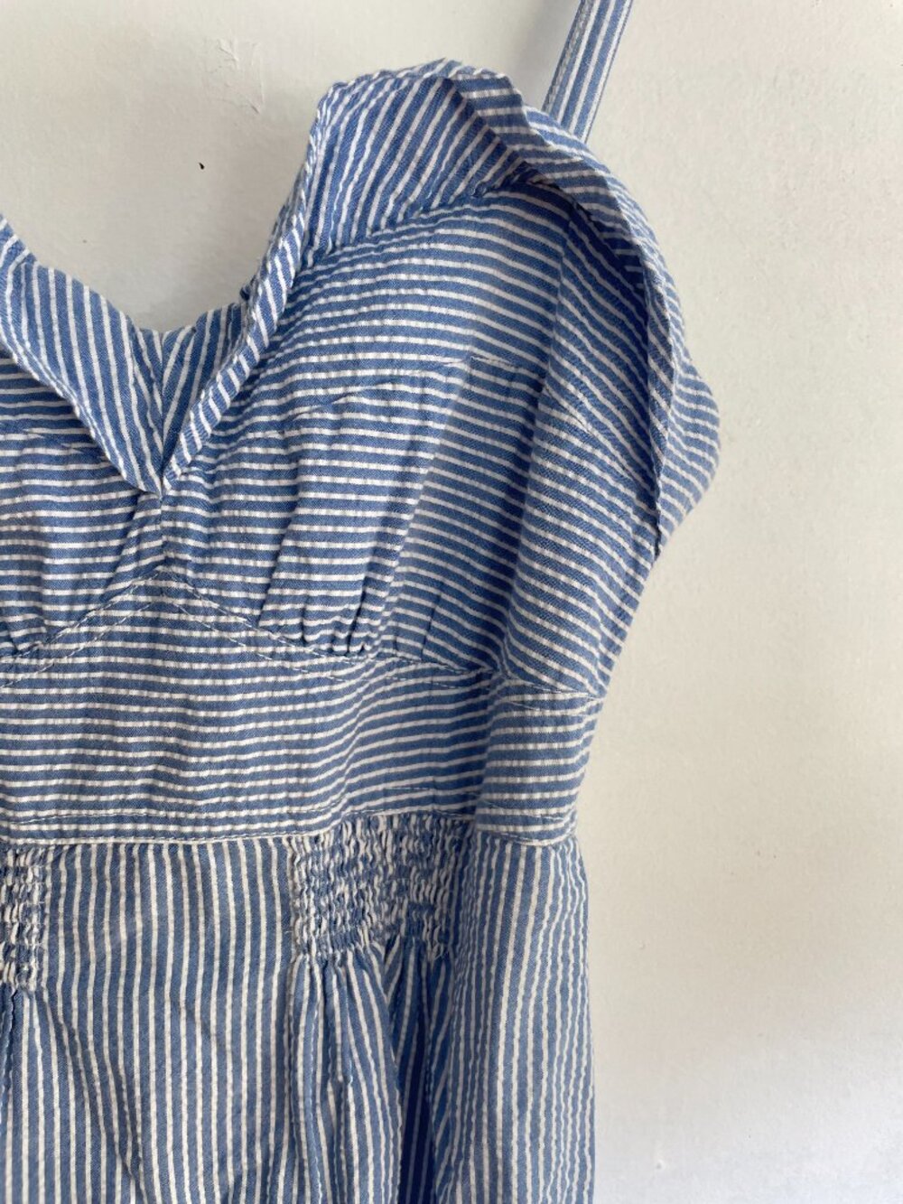 American Eagle | Blue and White Striped Tie Back Mini Summer Dress | 6 - Picture 2 of 6